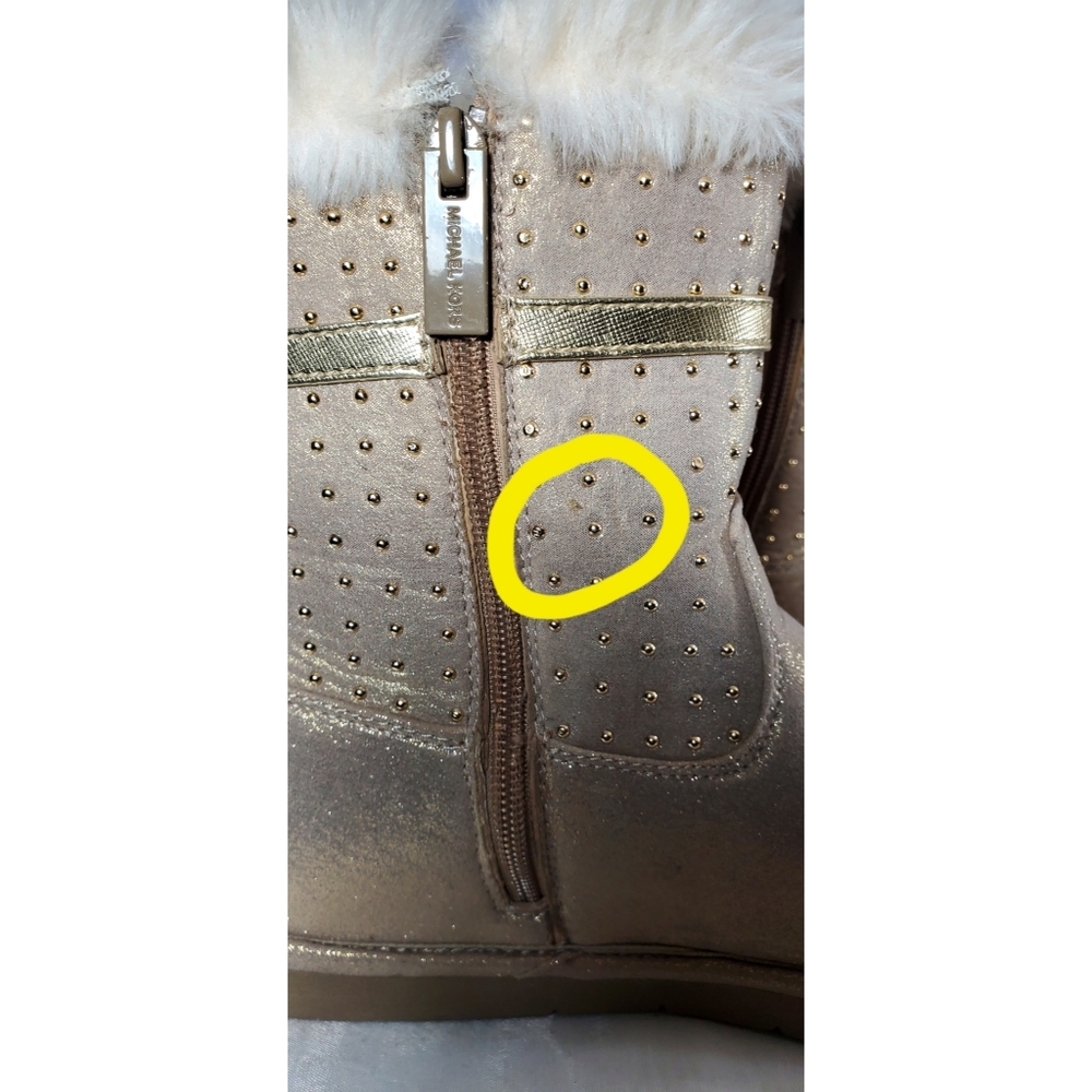 Michael Kors Women Size 5 Grace Tiff Gold Boots. - Picture 6 of 11